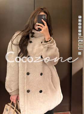 COCO ZONE 刘 一一“怦然心动”西班牙进口100羊毛革皮草CD2A3269