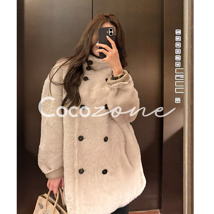 COCO ZONE 刘 一一“怦然心动”西班牙进口100羊毛革皮草CD2A3269