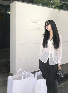 COCO ZONE  刘一一【真丝混纺】复古简约松紧腰带休闲裤CD2A1119