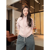 刘一一100棉2026早春立领拉链纯色长袖 COCO ZONE 运动风外套女