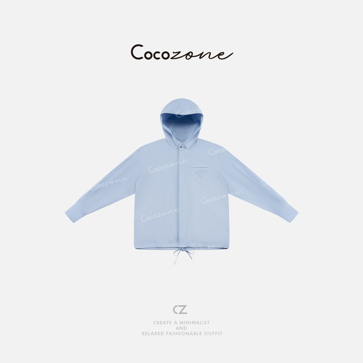 COCO ZONE 刘一一 100棉春季设计感翻领单排扣衬衫CD1A0069