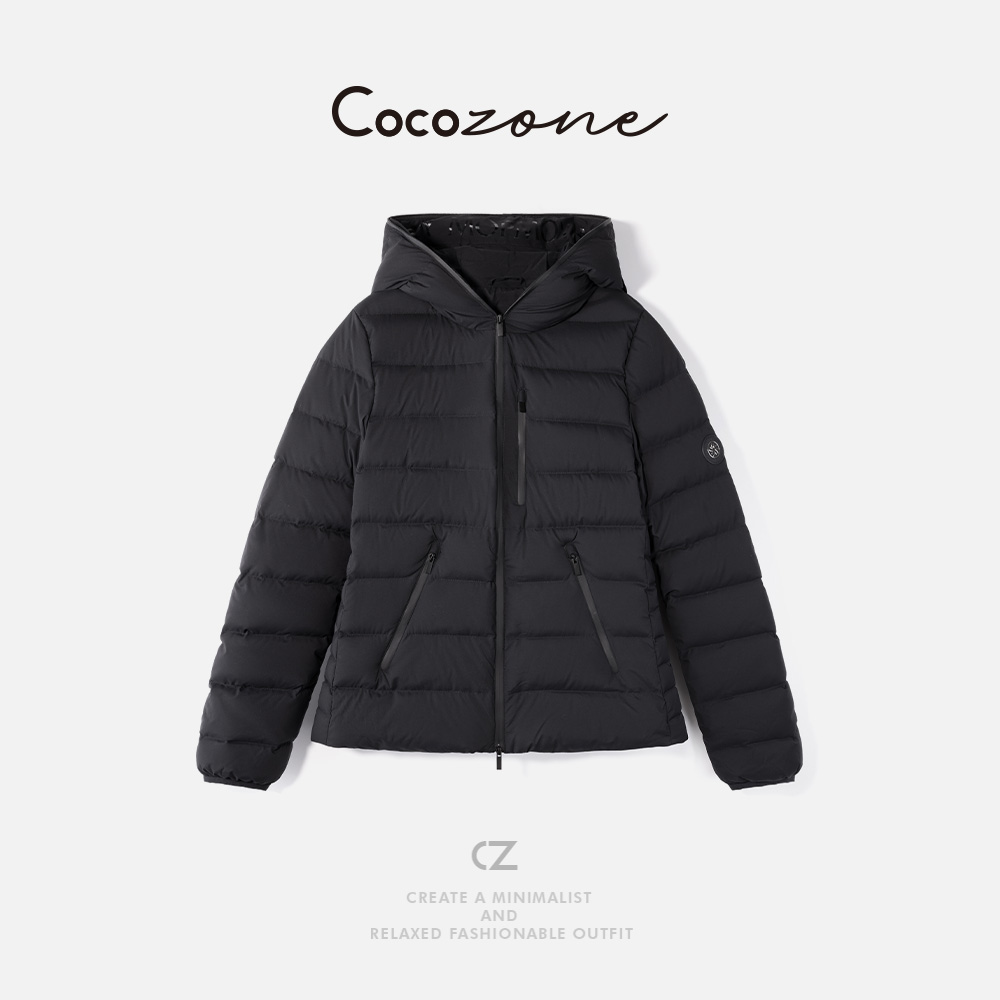 COCO ZONE 刘一一 连帽简约拉链包边舒适感鹅绒服 CD2A2538
