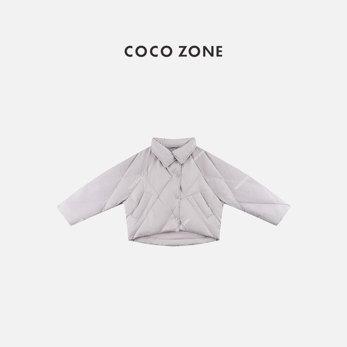 COCO ZONE 刘一一 2025秋冬90鹅绒高级感菱格立领时尚短款羽绒服