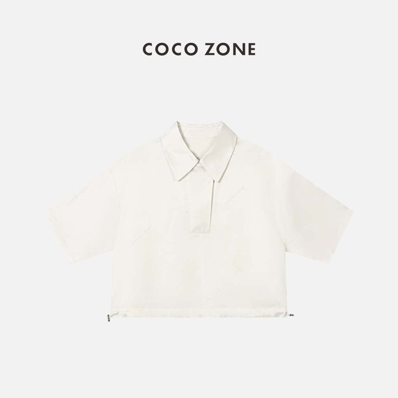 COCOZONE夏季polo领百搭衬衫