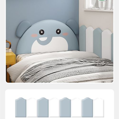 榻榻米床头靠垫软包男女孩儿童房床头无床头卡通可爱防撞头靠背板