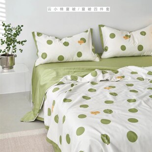 2024夏季A类云小棉夏凉被四件套小清新天丝棉大豆被空调被可水洗