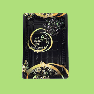 3号印花寿司盒日式外卖包装盒一次性彩色塑料打包盒三文鱼刺身盒