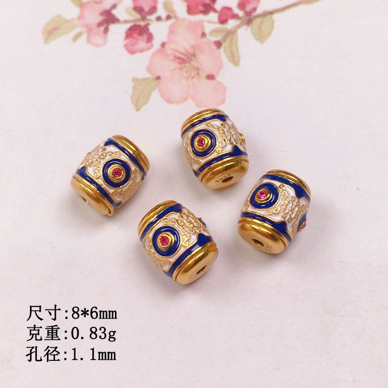 银镀金配件烧蓝宝瓶天珠转运珠串饰diy手工隔珠半成品通孔配饰