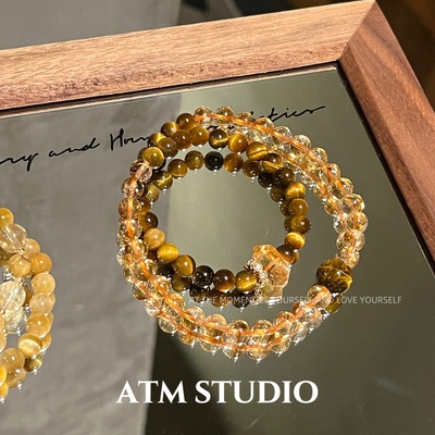 日进斗金！招财黄水晶貔貅虎眼石