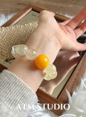 柠檬雪宝|溏心黄玛瑙黄水晶手链
