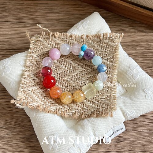 Rainbow彩虹天然海纹石多宝水晶