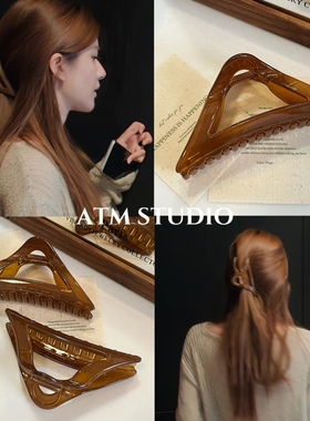 高版本！许我耀眼许妍赵露思同款抓夹美拉德发夹2026年秋冬新款