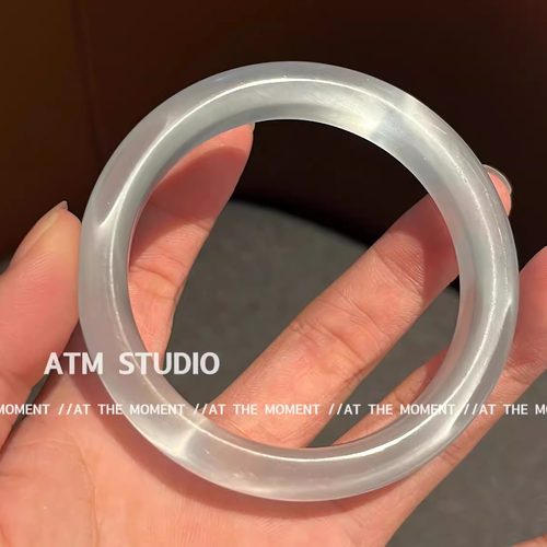 专柜品质正品白月光琉璃猫眼石手镯女冰冰蓝国风新中式