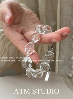 「水滴」ins白水晶手链女冰透人造水晶白月光清冷感2026新款手串