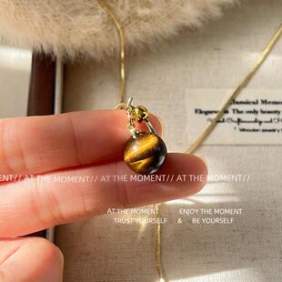 ATM美拉德黄金虎眼石毛衣链女秋冬新款抽拉调节高级感新中式项链