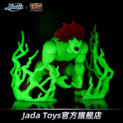 预定 JadaToys 街头霸王 1/12 6寸 可动手办 布兰卡 夜光色