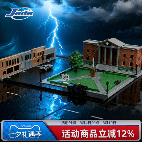 Jada toys 佳达 回到未来 迷你车模场景模型 时光机器 德罗宁跑车