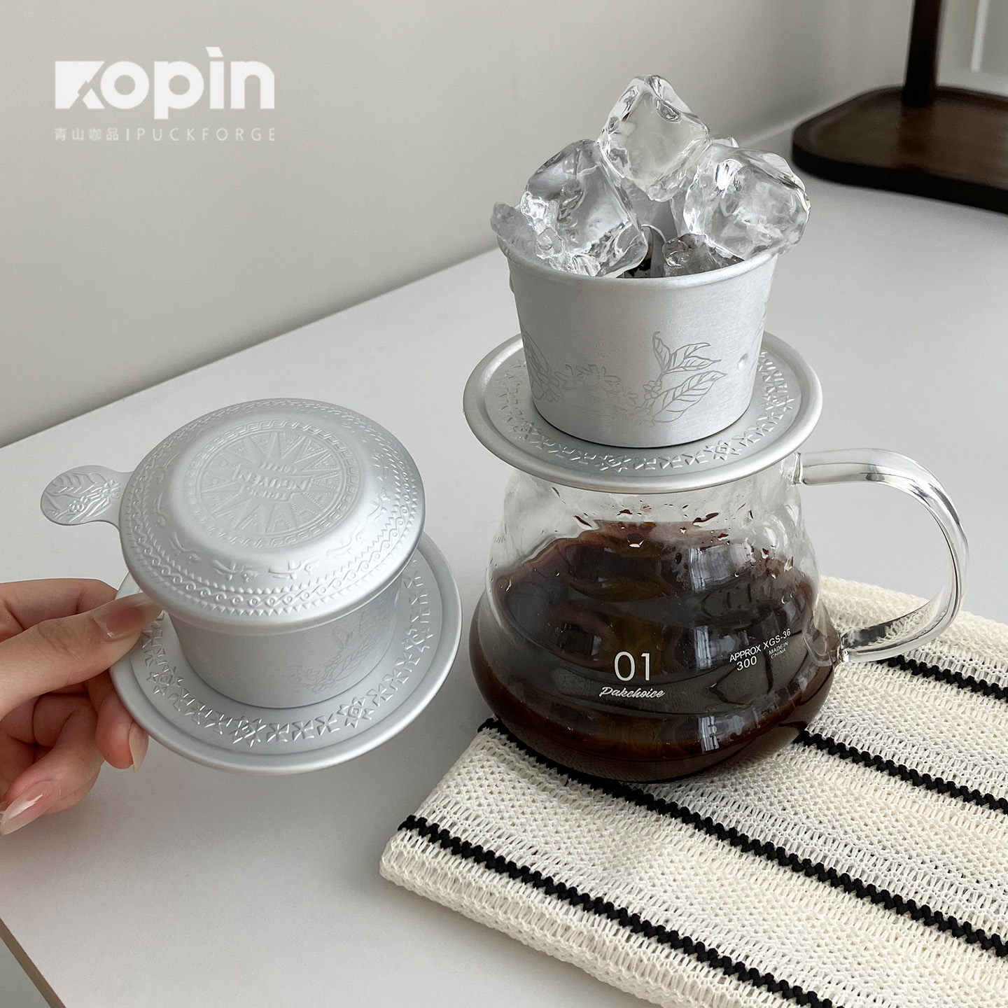 手冲壶铝制咖啡滴漏壶越南代购越南咖啡滴漏壶手冲咖啡平底过滤杯