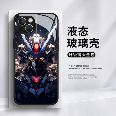 适用苹果15高达手机壳iphone14潮牌13promax男生12mini高级感11新款x机甲8plus机动战士xr玻璃xs动漫7套6s/se