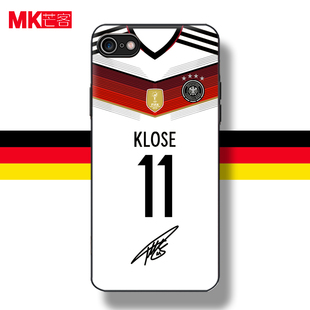 芒客 2014世界杯德国主场穆勒球衣手机壳 克洛泽11号签名球衣复刻珍藏定制名字 号码透明软壳防摔 耐磨砂15pm