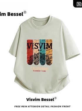 VISVIM BESSEL短袖t恤男纯棉夏季2024宽松休闲情侣打底衫运动T恤