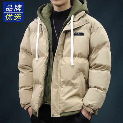 男士秋冬季宽松休闲连帽棉衣