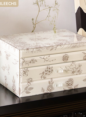 FORLEECHS 首饰盒高档精致大容量饰品盒项链戒指珠宝盒首饰收纳盒