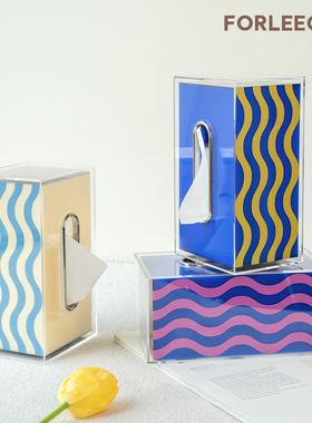 FORLEECHS纸巾盒客厅高级感包豪斯2026年新款抽纸盒亚克力纸巾盒