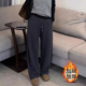 佐梦依加绒加厚休闲裤 弯刀阔腿裤