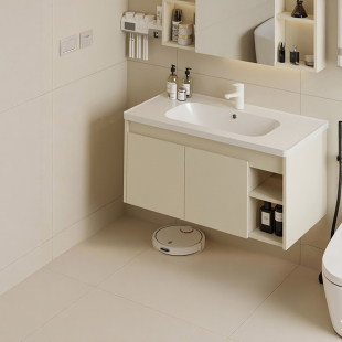 恒洁 金属浴室柜一体盆大储物防霉防潮洗手盆柜6106 主柜含盆