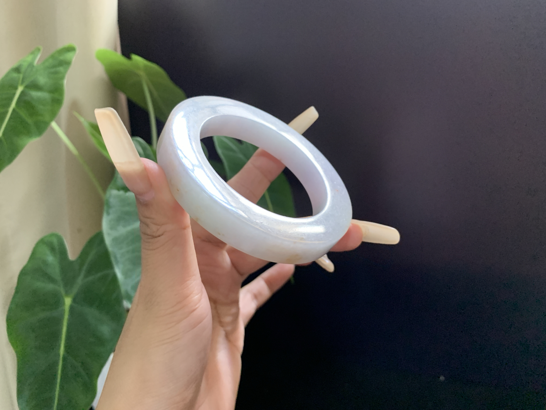 纯天然A货翡翠特色紫飘洒金手镯定制咨询下单私拍无效
