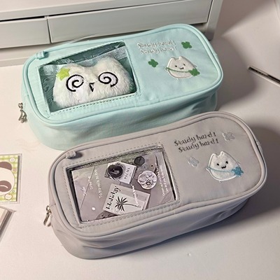 日系简约四叶草痛包笔袋ins风