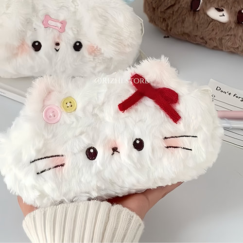小红书同款可爱猫猫狗狗毛绒笔袋