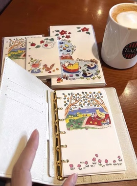 简约复古m5a7a6彩色活页替芯手账本内页高颜值装饰素材纸张笔记本