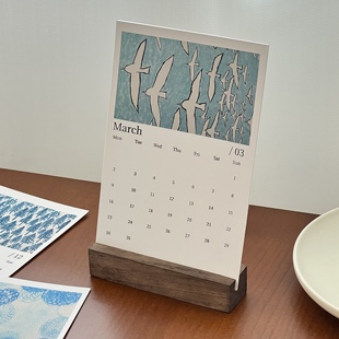 2026年新款皆川明插卡台历高颜值创意日历桌面摆件月历打卡记事本