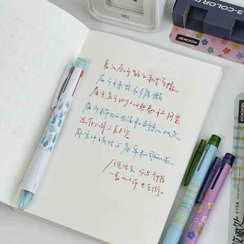 kookei多功能模块笔ins风高颜值速干顺滑黑红蓝彩色标记签字笔0.5