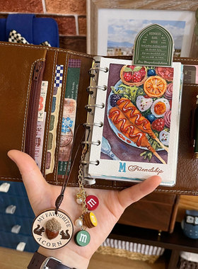 深棕m5皮质手帐活页本可拆卸高颜值笔记本随身口袋便携日记事本子