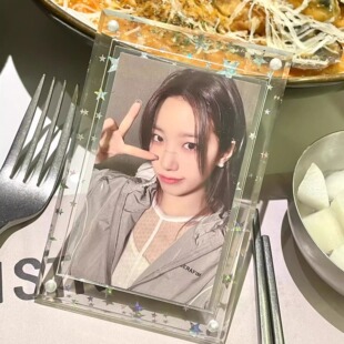 彩色星星亚克力3寸小卡卡砖高颜值ins拍立得相框磁吸桌面摆件卡套