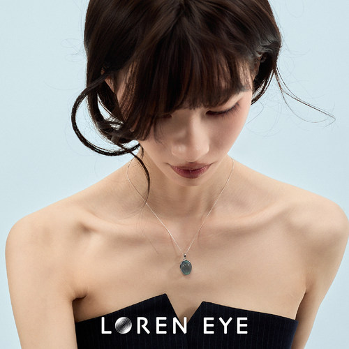 LOREN EYE 蓝洞 海蓝宝吊坠项链纯银女士项链风格搭配小众设计
