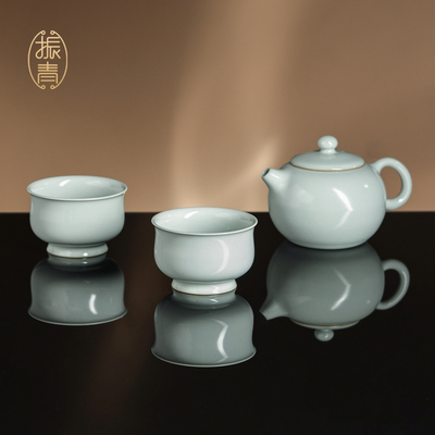 汝窑功夫茶具套装一壶二杯