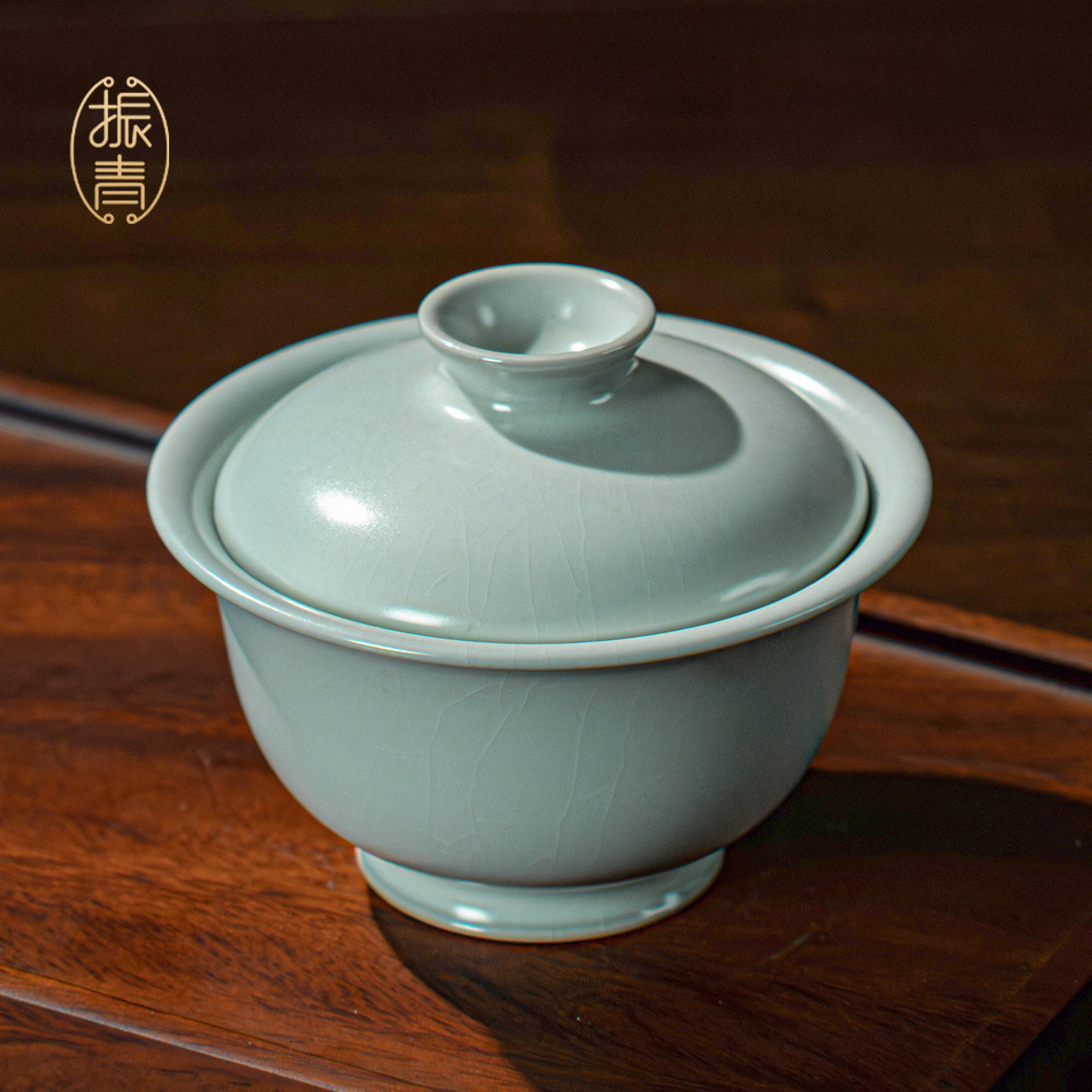 手工汝窑高足盖碗茶杯景德镇青瓷泡茶碗单个中式家用汝瓷茶具礼品,餐饮具,盖碗,淘宝优惠券,粉丝福利购,淘宝优惠卷