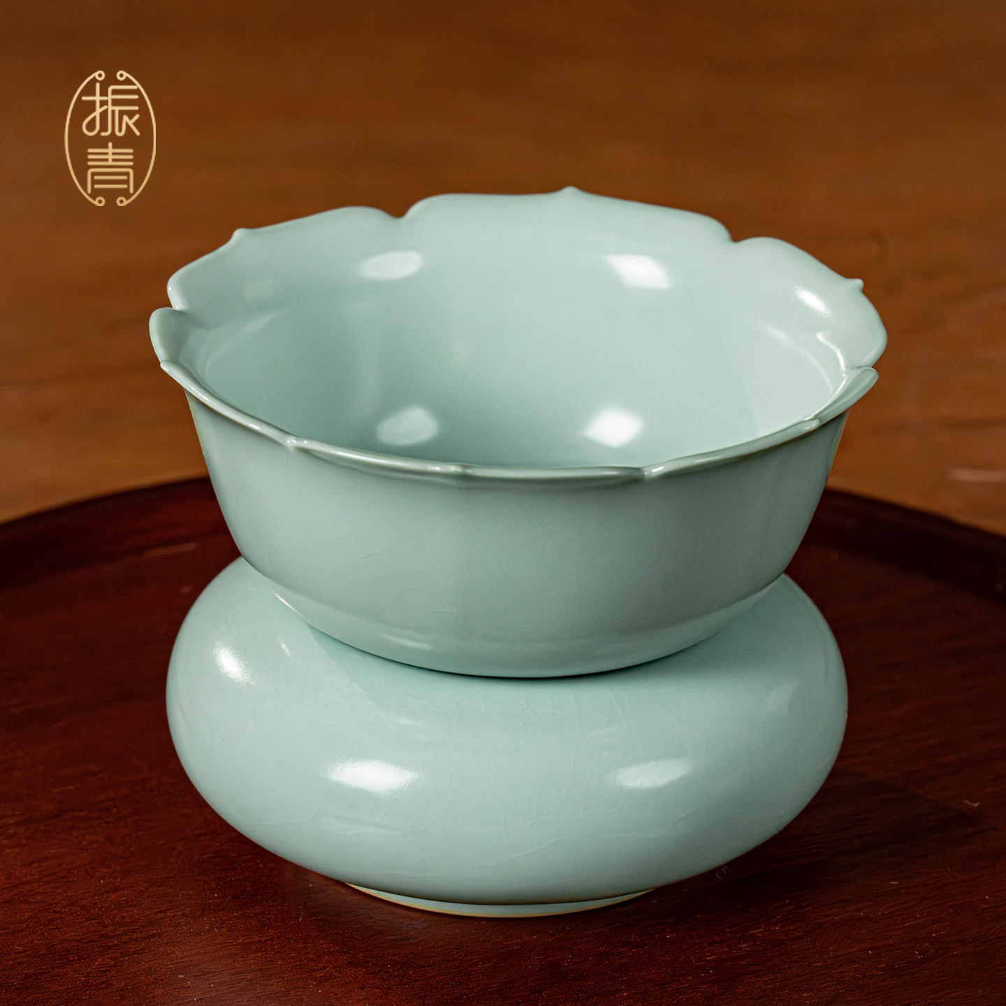汝窑茶漏套装高档陶瓷手工茶叶过滤汝瓷茶具配件青瓷复古中式茶器