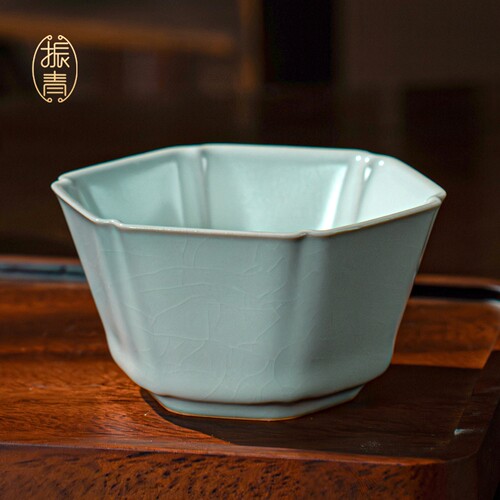 薄胎汝瓷六分倭口杯陶瓷茶具