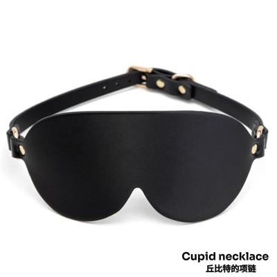 黑色眼罩皮质眼罩黑暗遮光蒙眼舒适护眼睡眠【丘比特的项链】
