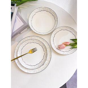 2025新款后海唐山骨瓷餐具组合家用高档饭碗菜盘轻奢北欧陶瓷套装