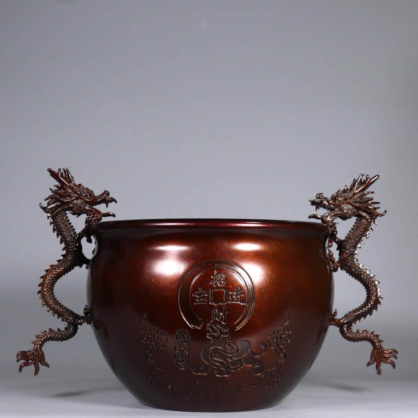 纯铜大号龙耳缸铜缸开业送礼乔迁礼品摆件铜聚宝盆客厅招财聚财,家居饰品,桌面摆件,淘宝优惠券,粉丝福利购,淘宝优惠卷