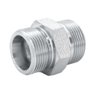 1C碳钢永华标准液压H型24度镀DIN卡套式直通外螺纹过渡油管接头