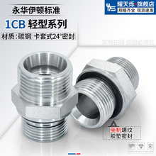 永华标准镀锌1CB-WD英制直通24度锥卡套密封过渡高压油管液压接头