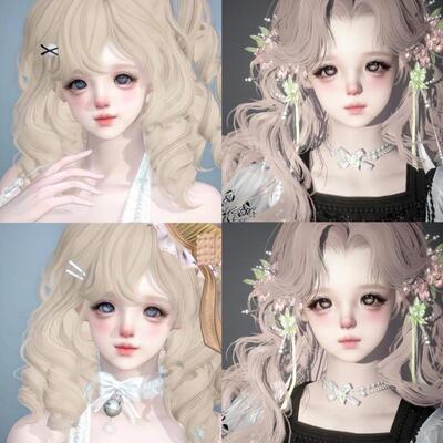 发5 缎带兔 芋泥 小绪 雪渺 茵茵 小清大王 逆水寒手游捏脸女
