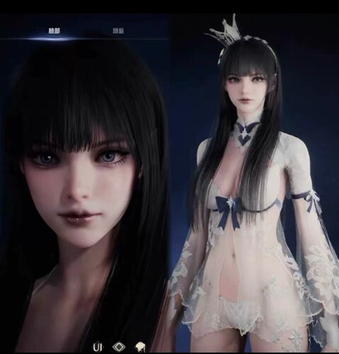 永恒之塔2捏脸女 天族魔族台服韩服通用 暗黑天使 发数据拉条